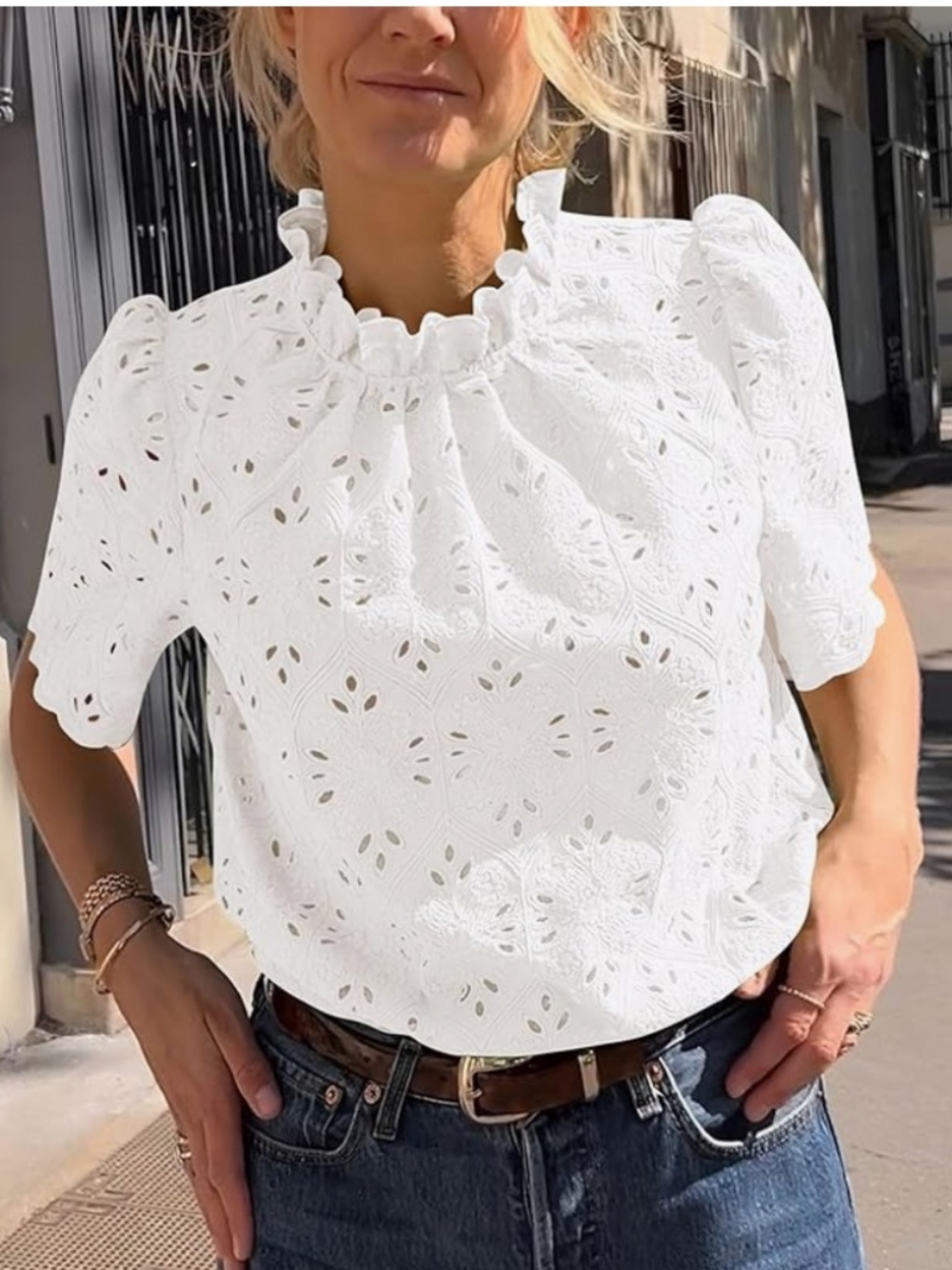 summer eyelet top
